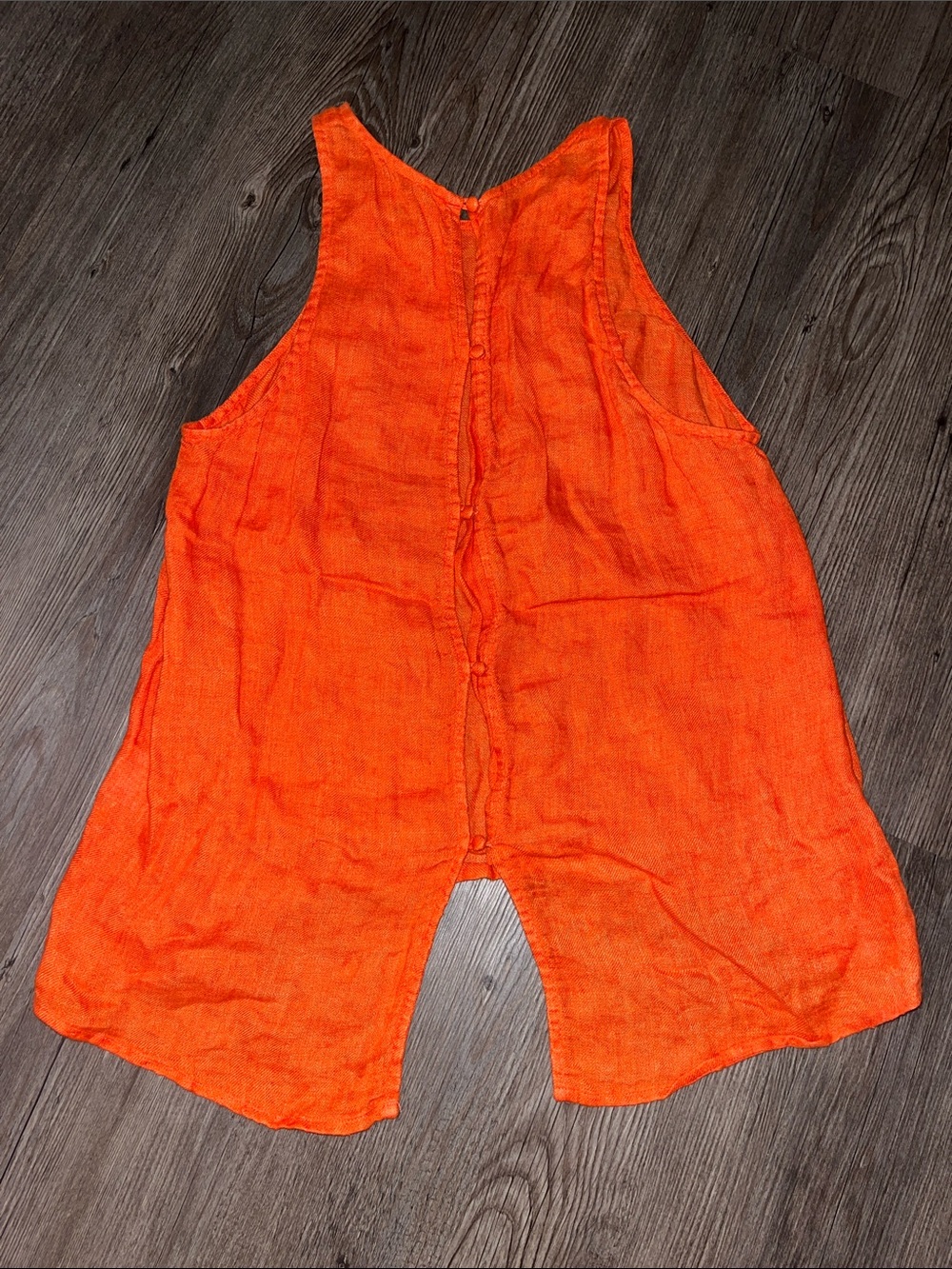 JOIE 100% Linen Vibrant Orange Sleeveless Linen-Blend Camisole - Picture 3 of 6